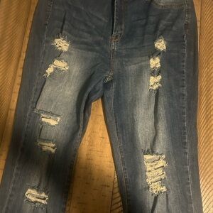 Fashion Nova Ripped Denim Skinny Jeans